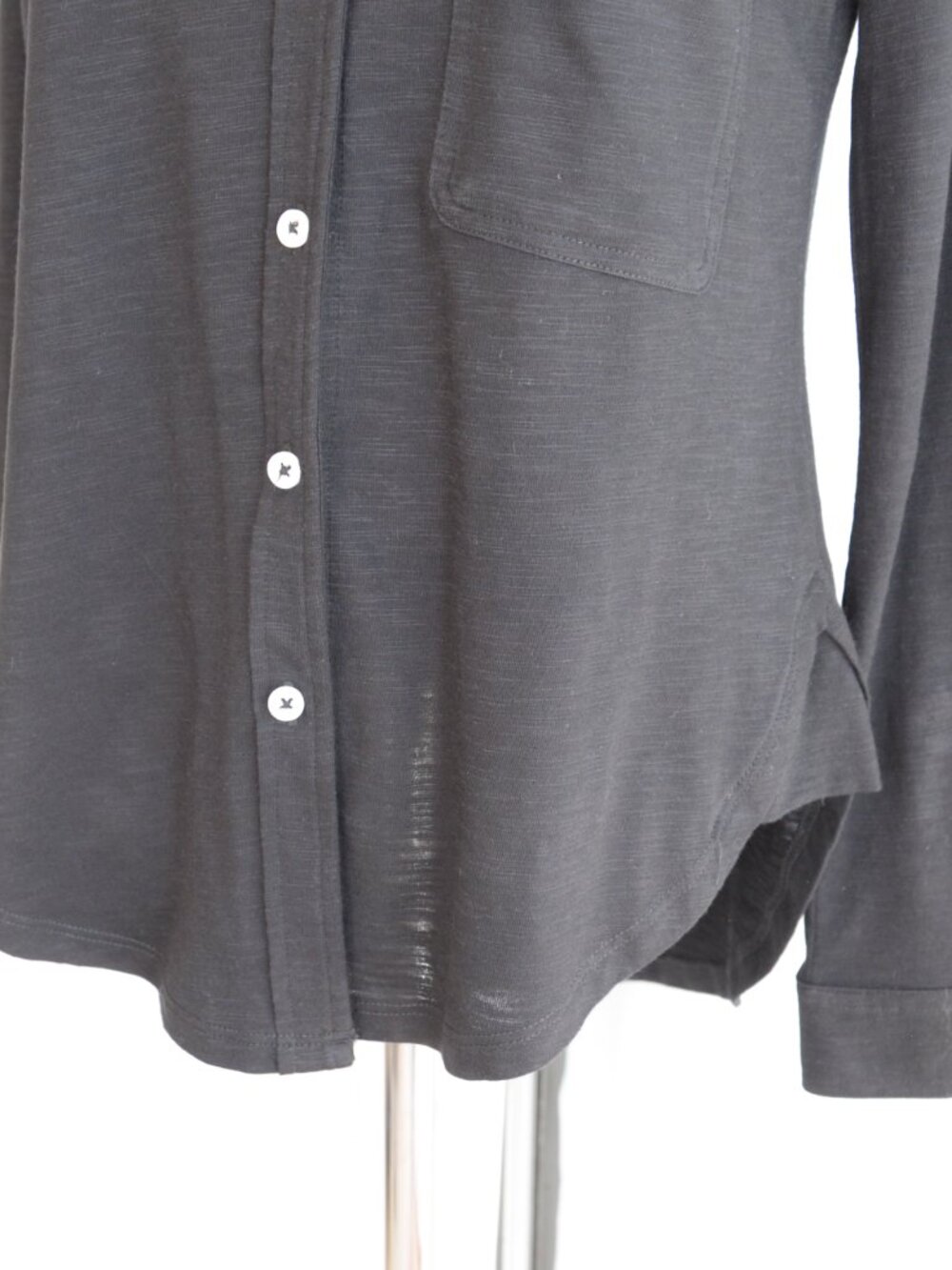 CHRLDR Amrat Jersey Blouse Button Up Black Sz S - Picture 7 of 8